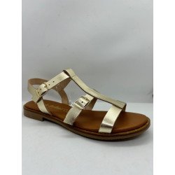 11616 sandales plates en cuir