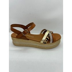 15633 sandales compensées en cuir