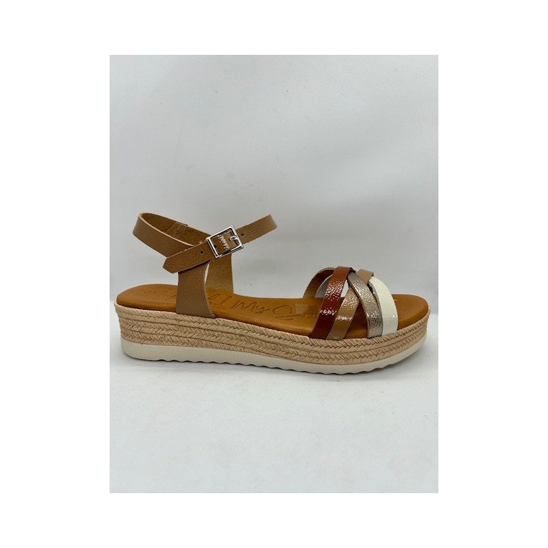 5690 sandales compensées en cuir