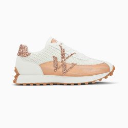 Baskets Mona blanc et rose gold à semelle running