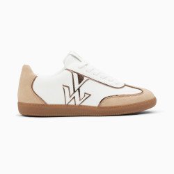 Baskets Charlize blanc et beige à semelle rétro