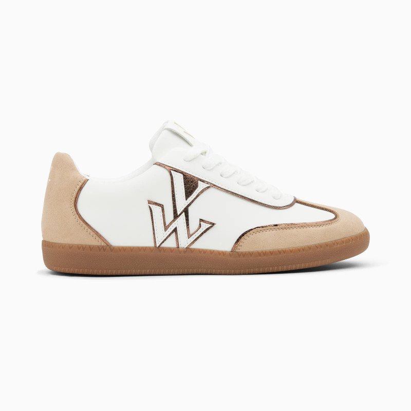 Baskets Charlize blanc et beige à semelle rétro Baskets Charlize blanc et beige à semelle rétro