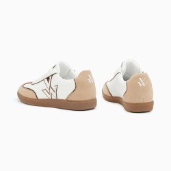 Baskets Charlize blanc et beige à semelle rétro