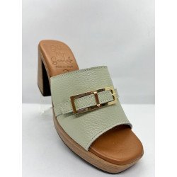 Mules à talon en cuir Ohmysandals 5396