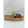Mules compensés en cuir
