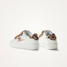 Baskets éclair Délia blanc et bronze à scratchs