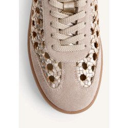 Baskets cuir tressé