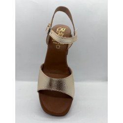Sandale à talon doré Ohmysandals