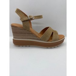 Sandale compensé taupe Ohmysandals