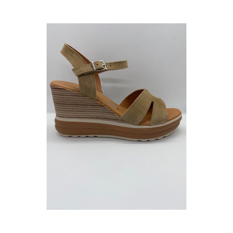 Sandale compensé taupe Ohmysandals