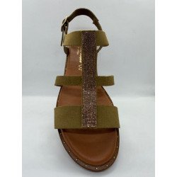 Sandale plate Carla Tortasa Kaki