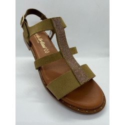 Sandale plate Carla Tortasa Kaki