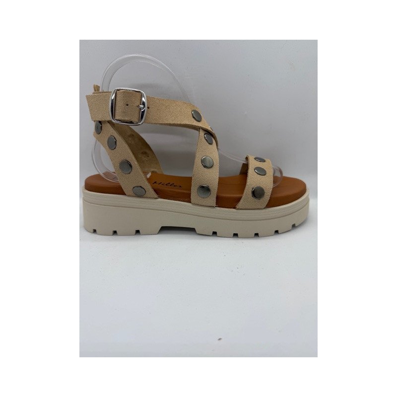 Sandale à plateforme beige