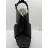 Sandale style sabot noir en cuir