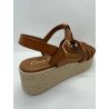 Sandale compensée en cuir