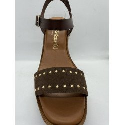 Sandale à talon chocolat