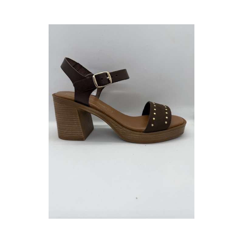 Sandale à talon chocolat