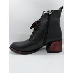 Bottines à talons lacets et fermeture éclair