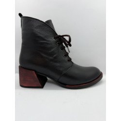 Bottines à talons lacets et fermeture éclair